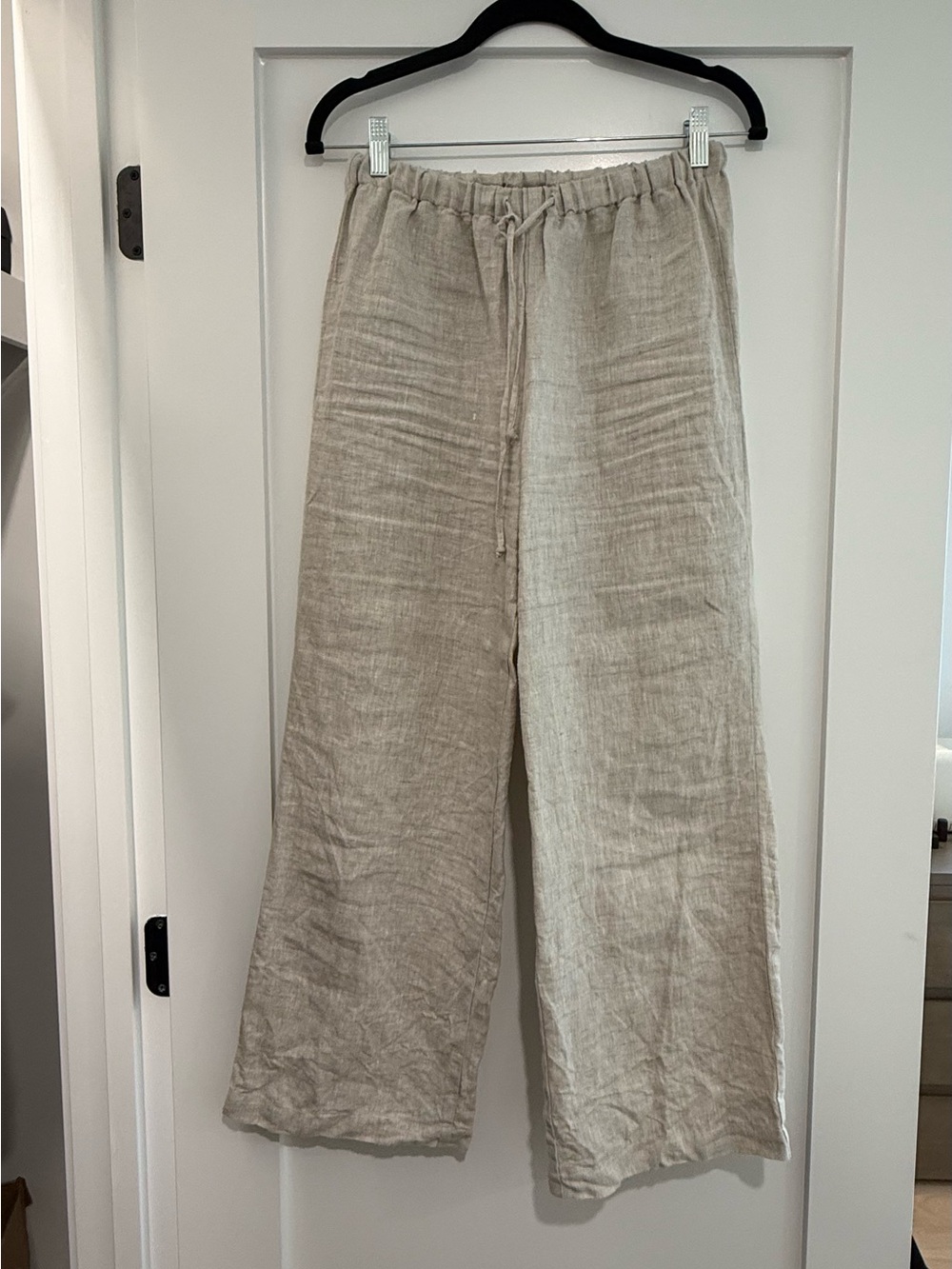 Reformation Olina Linen Pant in Oatmeal Size SP